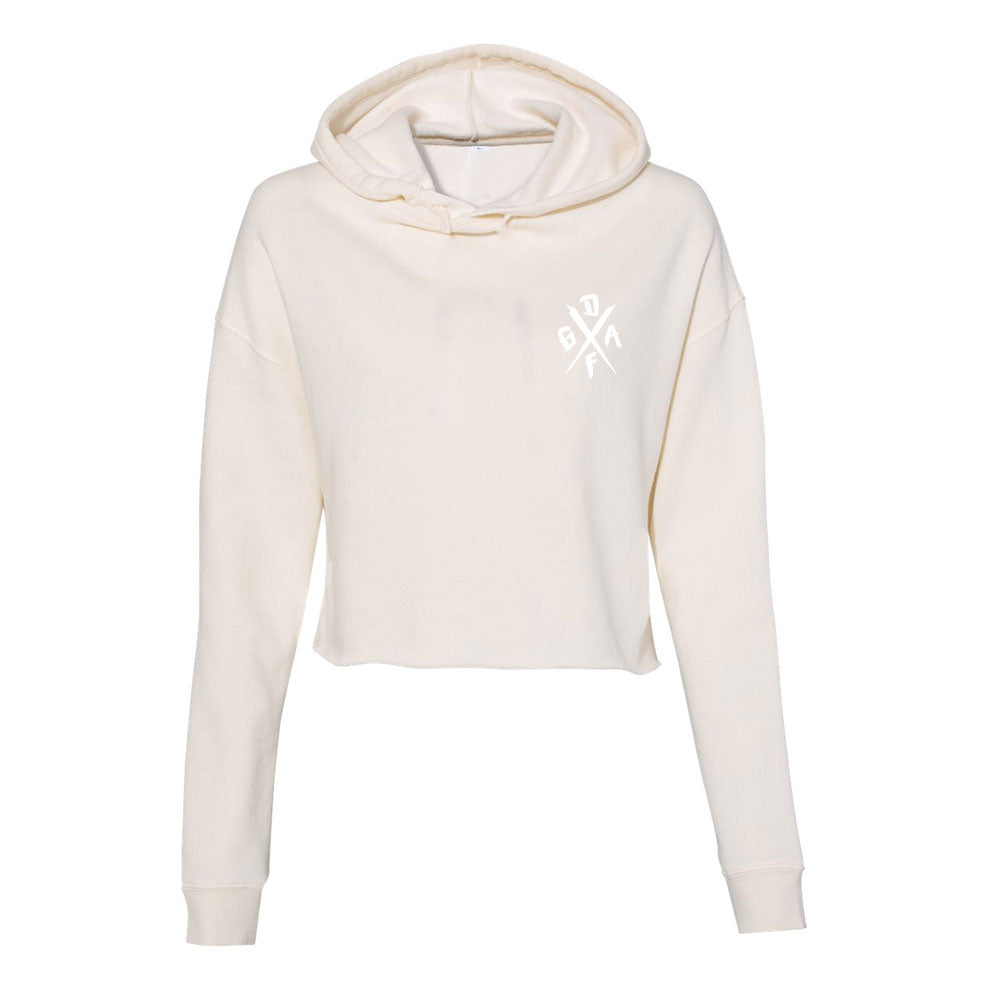 Badge Bone Crop Hoodie