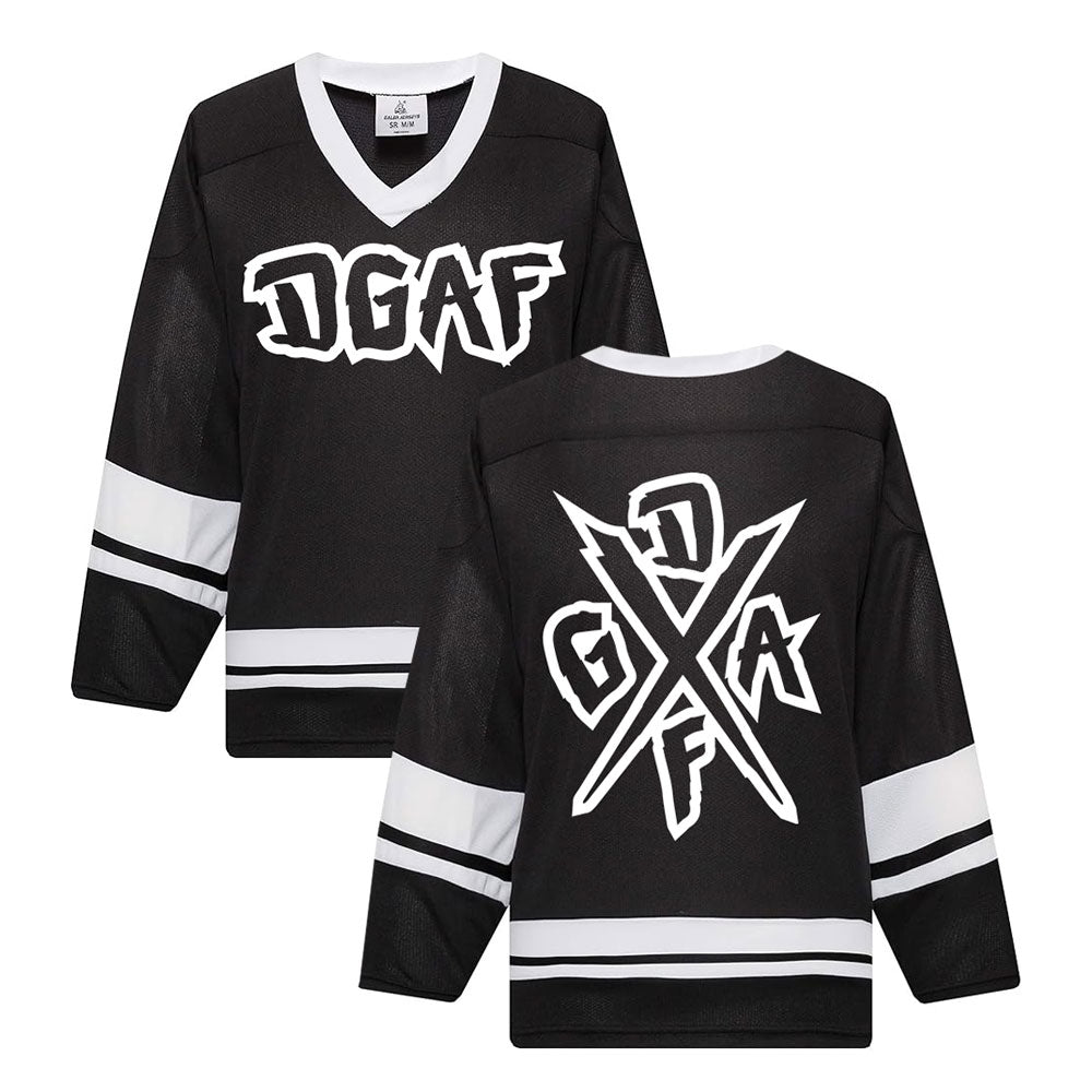 New Logo Black/White Hockey Jersey – DGAF Official