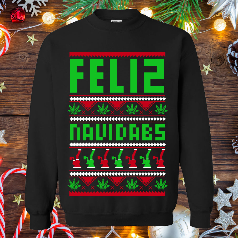 Feliz Navidabs Ugly Sweater - Black